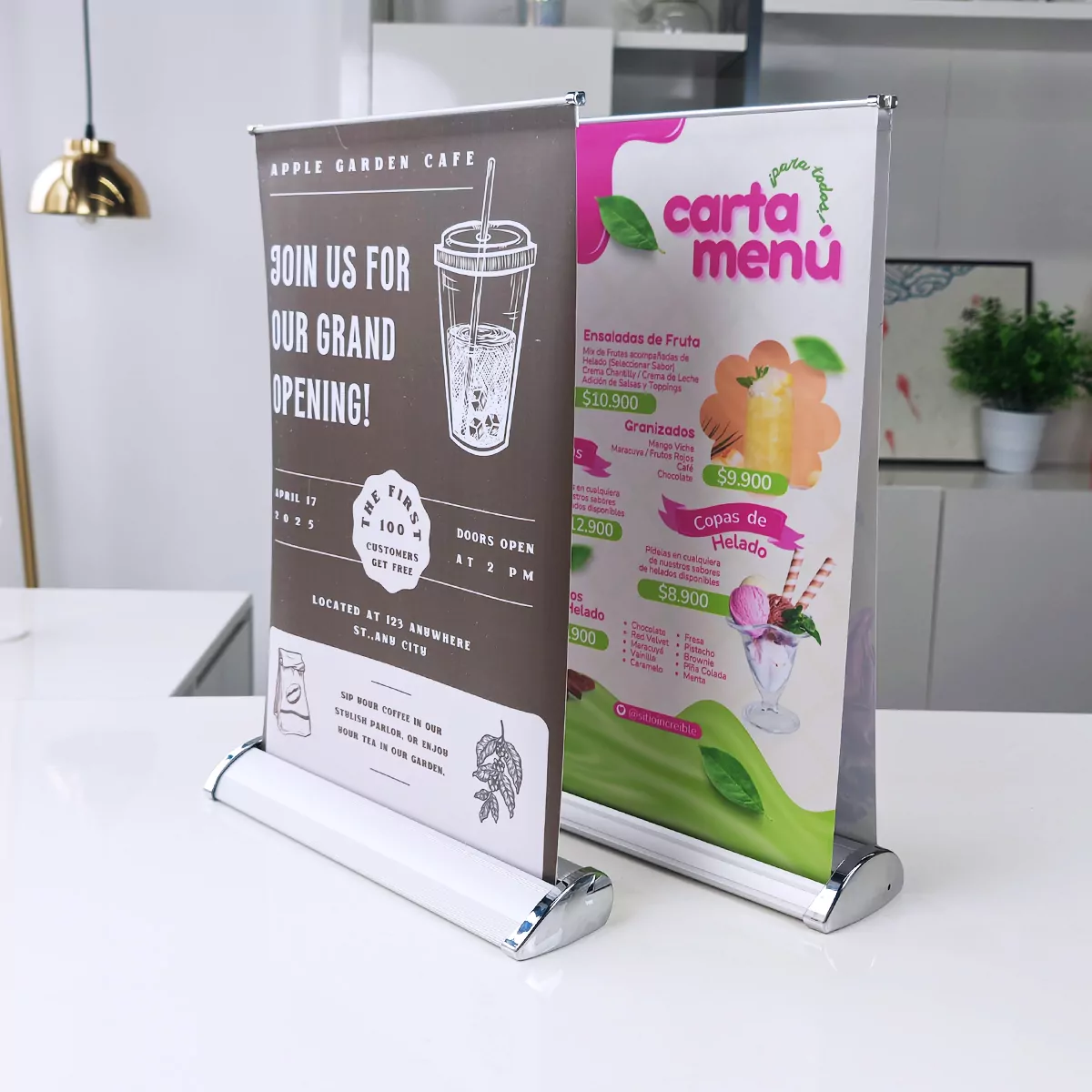 11.5 x 17.5inch Table Top Retractable Banners